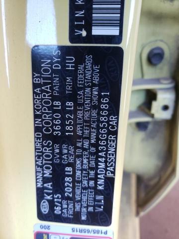 KNADM4A36G6586861 KIA RIO LX