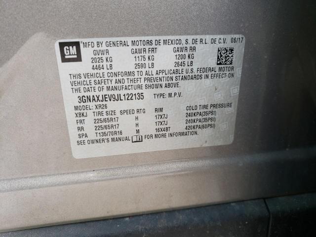 2018 CHEVROLET EQUINOX LT - 3GNAXJEV9JL122135