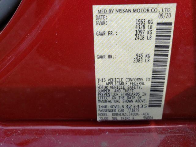 2020 NISSAN ALTIMA SV 1N4BL4DV1LN323435