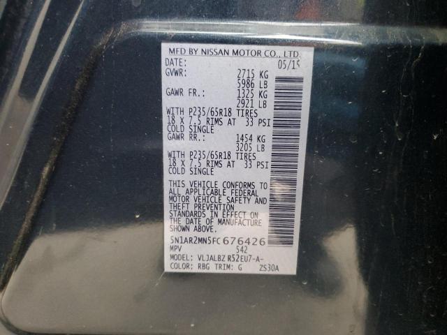 5N1AR2MN5FC676426 Nissan Pathfinder S