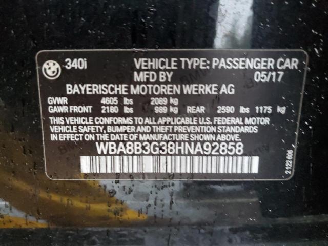 WBA8B3G38HNA92858 BMW 340 I