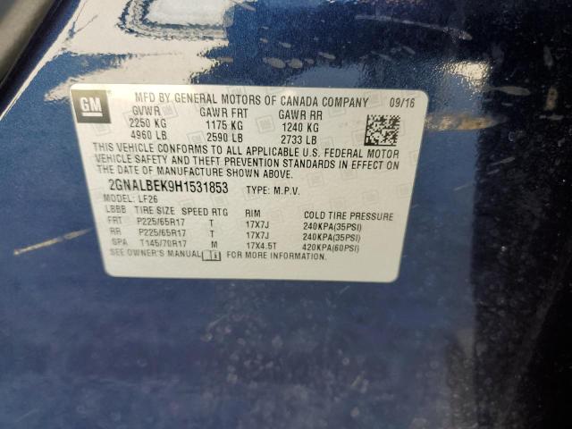 2017 CHEVROLET EQUINOX LS 2GNALBEK9H1531853