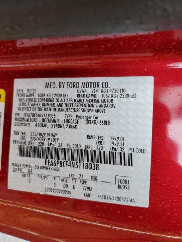 2022 FORD MUSTANG GT 1FA6P8CF4N5118038