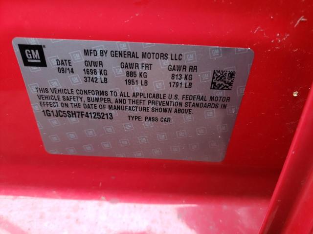 2015 CHEVROLET SONIC LT - 1G1JC5SH7F4125213