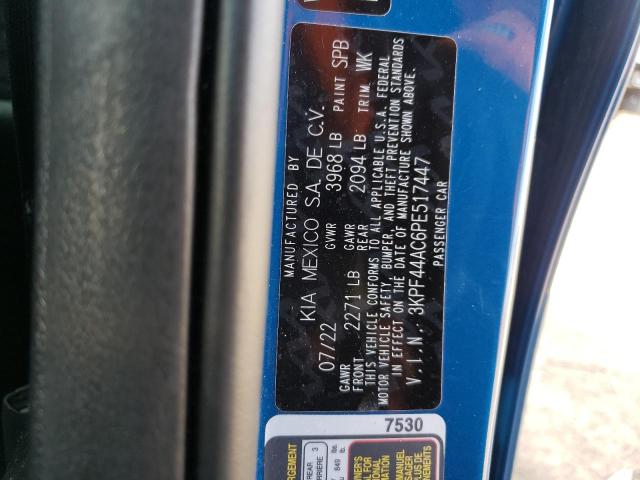 3KPF44AC6PE517447 KIA FORTE GT