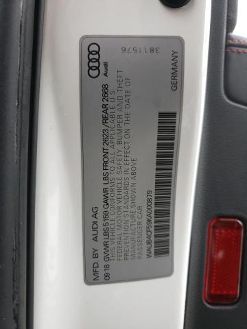 2019 AUDI S5 PREMIUM - WAUB4CF59KA000879