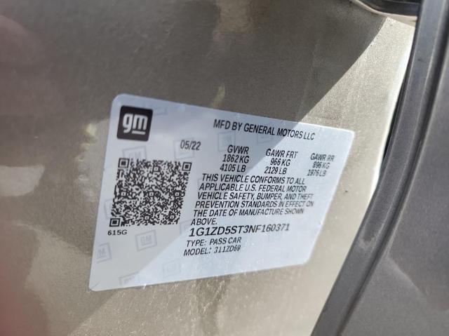2022 CHEVROLET MALIBU LT 1G1ZD5ST3NF160371
