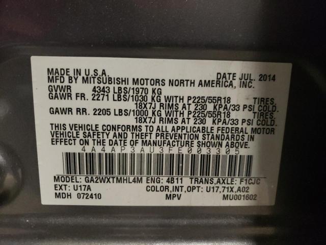 2015 MITSUBISHI OUTLANDER 4A4AP3AU3FE003305