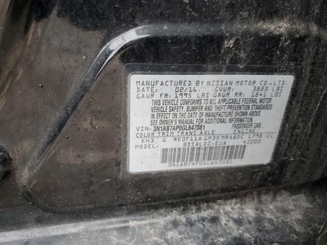 2016 NISSAN SENTRA S 3N1AB7AP0GL647081