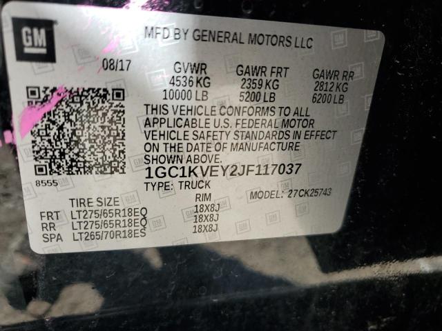 2018 CHEVROLET SILVERADO 1GC1KVEY2JF117037