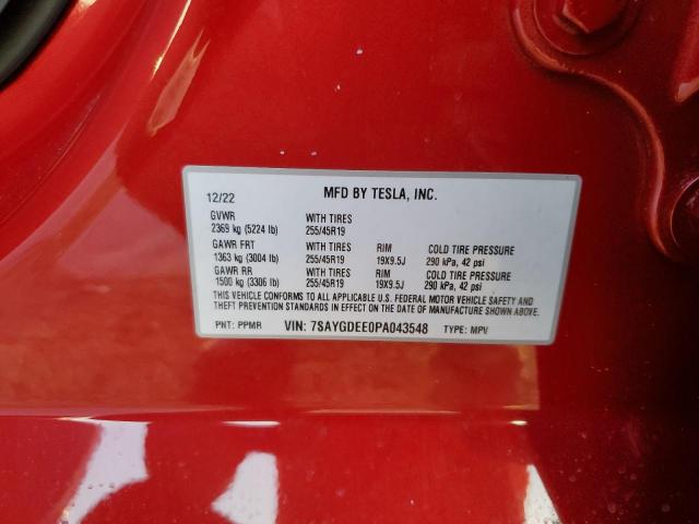 2023 TESLA MODEL Y 7SAYGDEE0PA043548