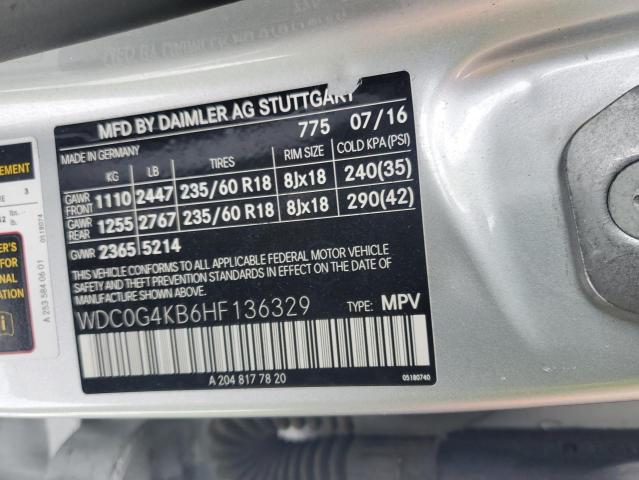 2017 MERCEDES-BENZ GLC 300 4M - WDC0G4KB6HF136329