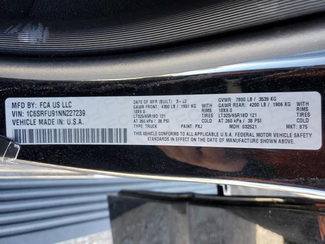 2022 RAM 1500 TRX - 1C6SRFU91NN227239