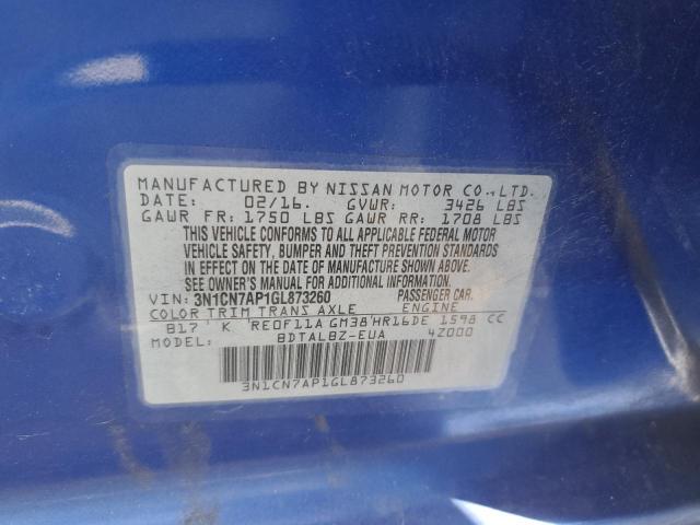 3N1CN7AP1GL873260 Nissan Versa