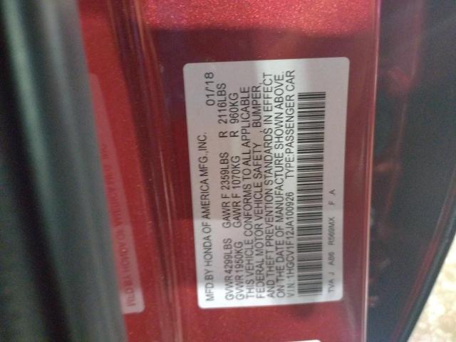 2018 HONDA ACCORD SED - 1HGCV1F12JA100926