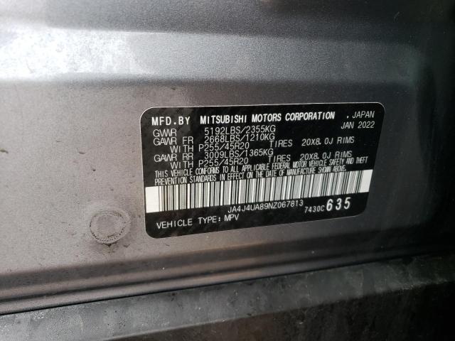 2022 MITSUBISHI OUTLANDER JA4J4UA89NZ067813