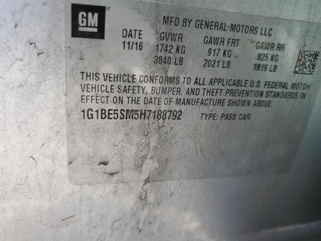 2017 CHEVROLET CRUZE LT 1G1BE5SM5H7188792
