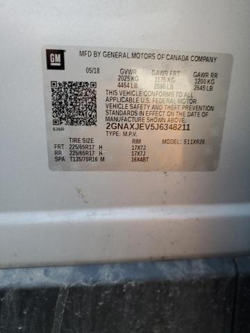 2018 CHEVROLET EQUINOX LT 2GNAXJEV5J6348211