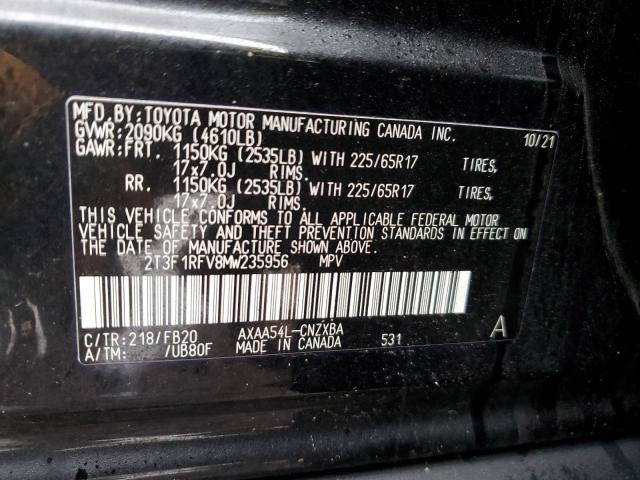 2021 TOYOTA RAV4 LE 2T3F1RFV8MW235956