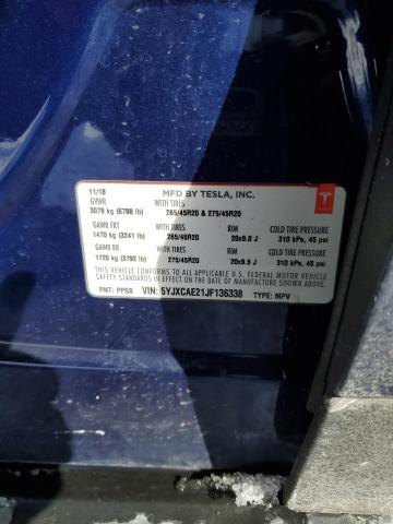 5YJXCAE21JF136338 Tesla MODEL X