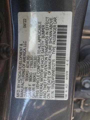 2022 HONDA INSIGHT - 19XZE4F95NE012715