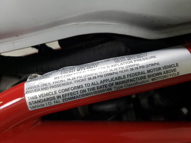 2017 DUCATI MONSTER 79 - ZDMMADBM0HB000106