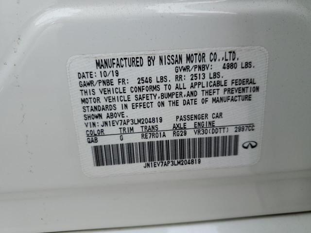 2020 INFINITI Q50 PURE - JN1EV7AP3LM204819