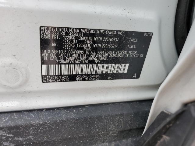 2020 TOYOTA RAV4 XLE 2T3RWRFVXLW071476