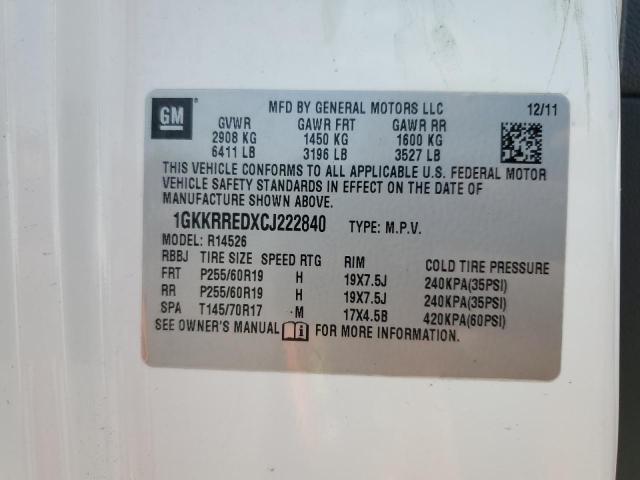 1GKKRREDXCJ222840 GMC Acadia Slt-1
