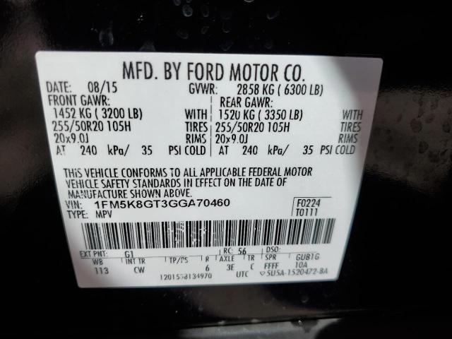 2016 FORD EXPLORER S 1FM5K8GT3GGA70460