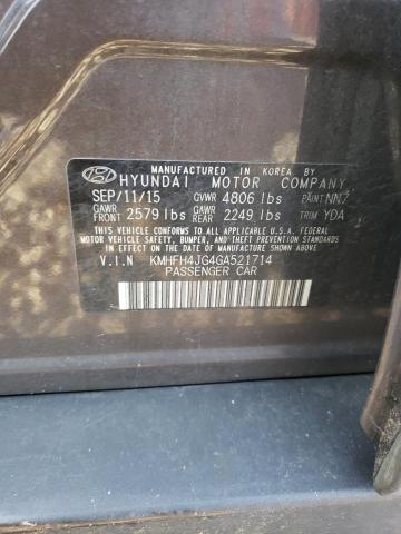 2016 HYUNDAI AZERA LIMI - KMHFH4JG4GA521714