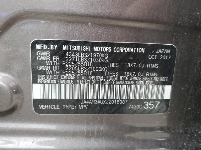 2018 MITSUBISHI OUTLANDER JA4AR3AUXJZ018087
