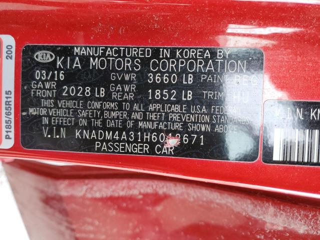 2017 KIA RIO LX KNADM4A31H6012671