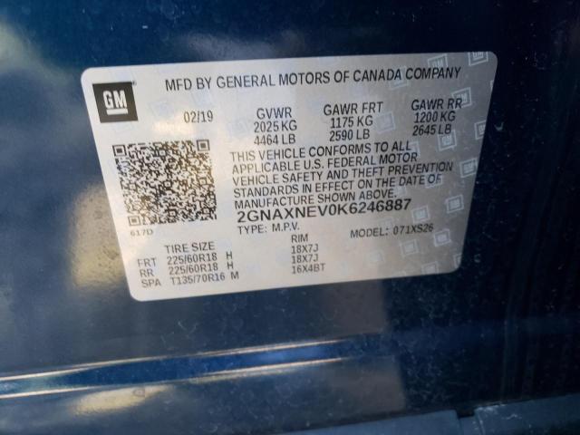 2019 CHEVROLET EQUINOX PR - 2GNAXNEV0K6246887
