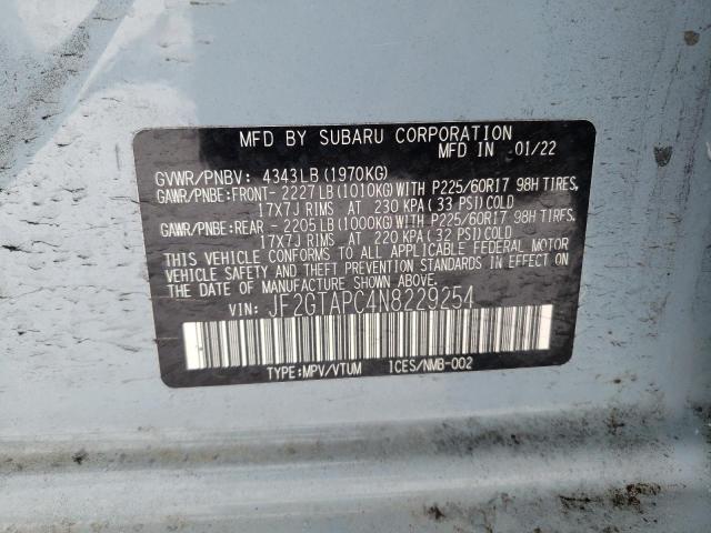 2022 SUBARU CROSSTREK JF2GTAPC4N8229254