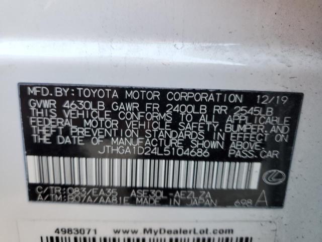 2020 LEXUS IS 300 F-S JTHGA1D24L5104686