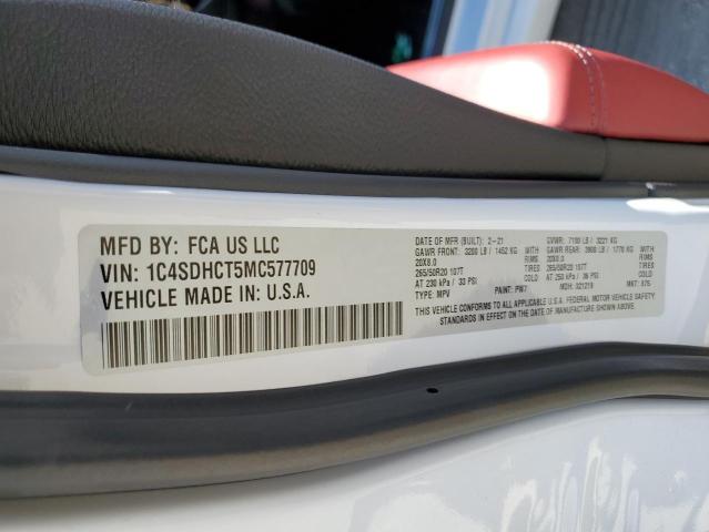 2021 DODGE DURANGO R/ 1C4SDHCT5MC577709