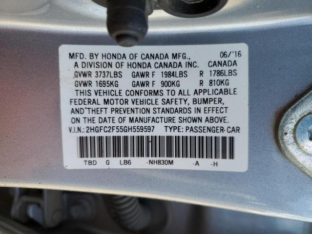 2HGFC2F55GH559597 Honda Civic Lx