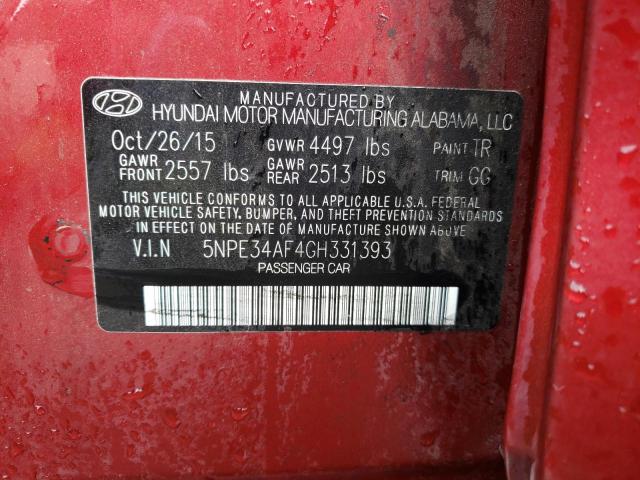 2016 HYUNDAI SONATA SPO 5NPE34AF4GH331393