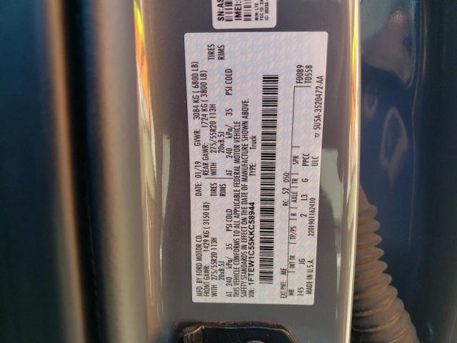 2019 FORD F150 SUPER 1FTEW1C55KKC58944