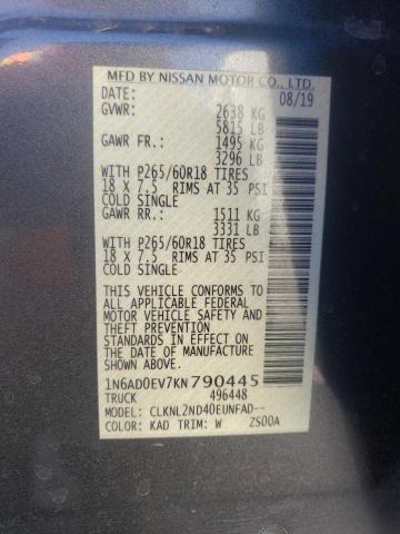 1N6AD0EV7KN790445 Nissan FRONTIER S