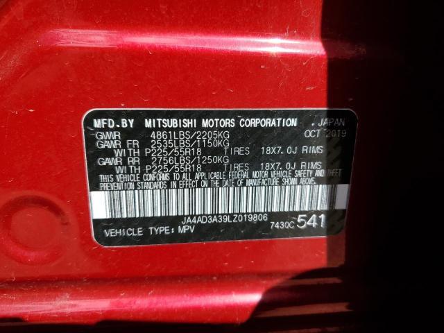 2020 MITSUBISHI OUTLANDER JA4AD3A39LZ019806