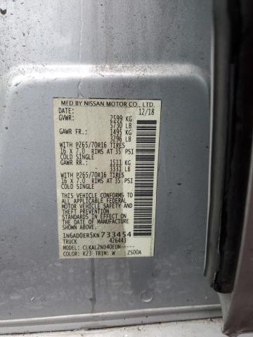 1N6AD0ER5KN733454 Nissan FRONTIER S