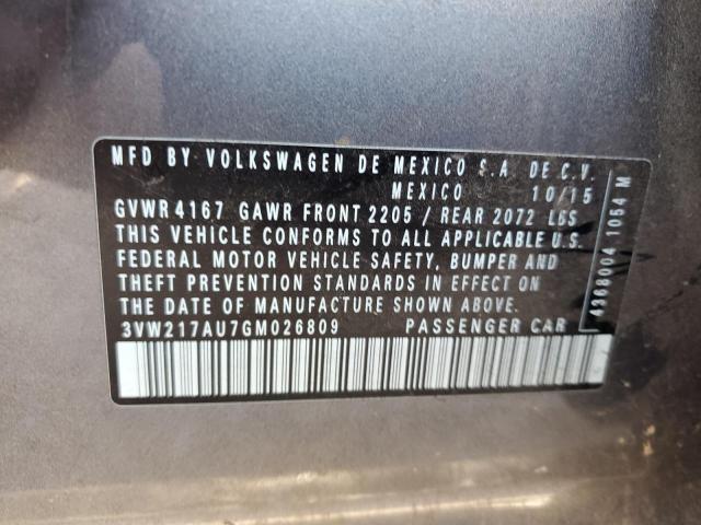 2016 VOLKSWAGEN GOLF S/SE 3VW217AU7GM026809