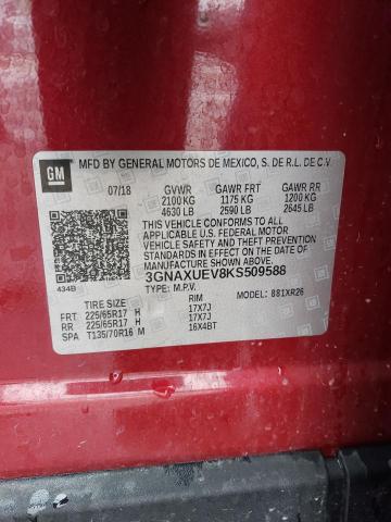 2019 CHEVROLET EQUINOX LT 3GNAXUEV8KS509588
