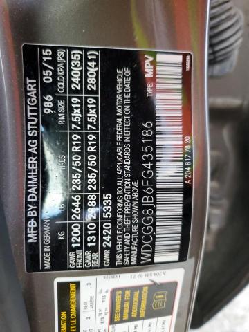 2015 MERCEDES-BENZ GLK 350 4M WDCGG8JB6FG435186