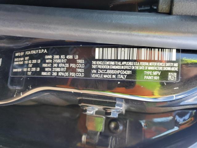 ZACCJBBBXHPG34281 Jeep Renegade Latitude