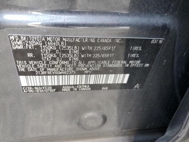 2016 TOYOTA RAV4 XLE 2T3RFREVXGW462375