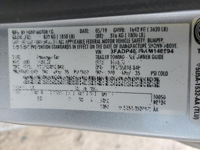 2019 FORD FIESTA SE 3FADP4EJ9KM148594