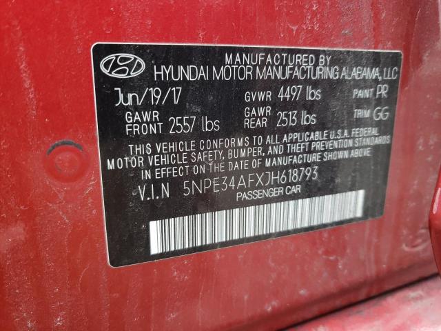 2018 HYUNDAI SONATA 5NPE34AFXJH618793